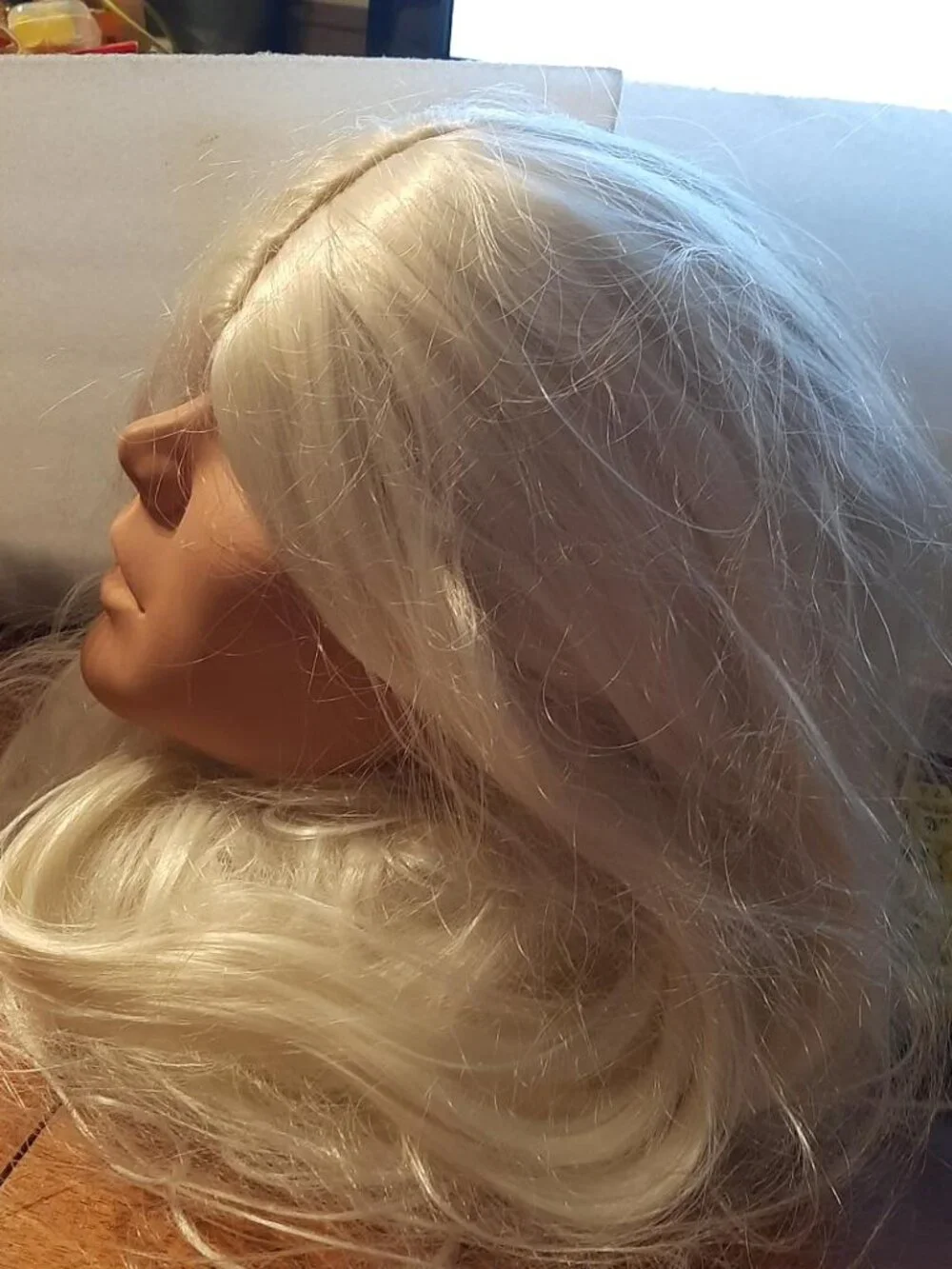 NEW ! Women Long Wig 31 Inch Straight Platinum Blonde
